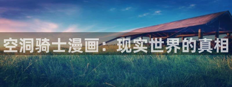动漫漫画之家：空洞骑士漫画：现实世界的真相